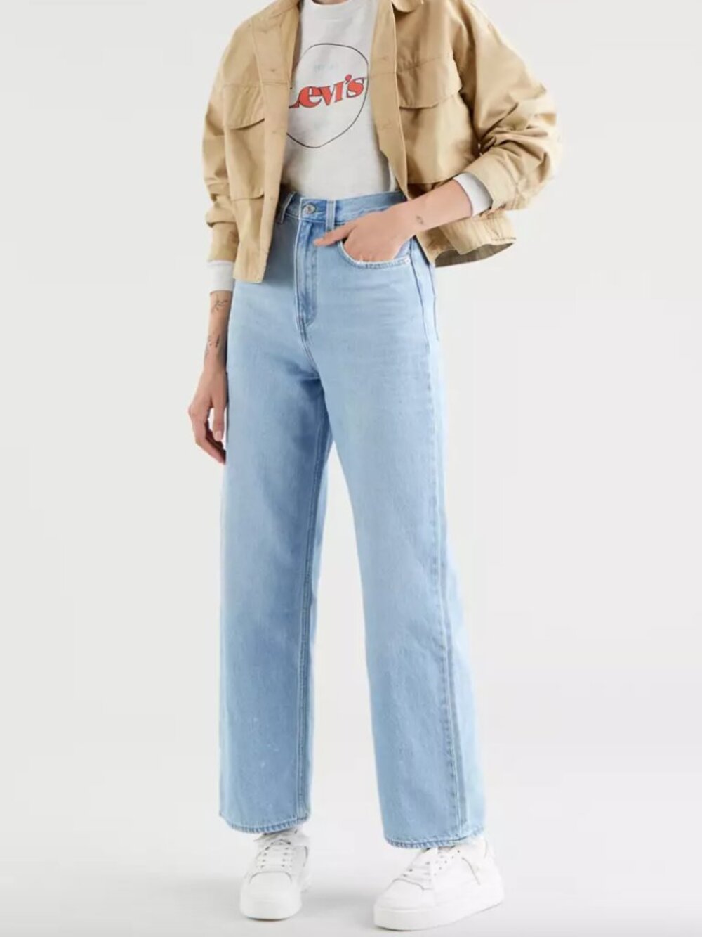LEVI'S High Loose Wide Leg Jeans Womens 28x31 Cool Girl Minimalist Baggy Chic